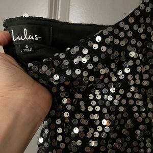 LULUS sequined midi skirt holiday